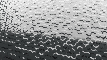 An illustration of an abstract black and white cells background
