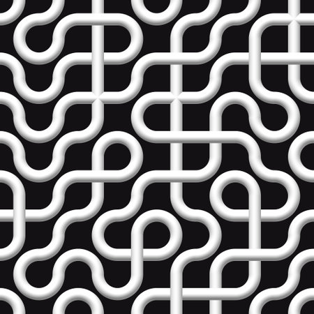 An illustration of an abstract white tubes seamless textureの写真素材