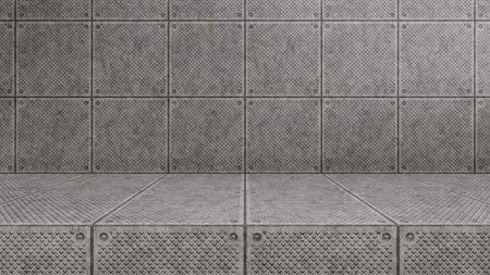 Empty modern studio table room background, product display with copy space for display of your content, 3D illustrationの写真素材