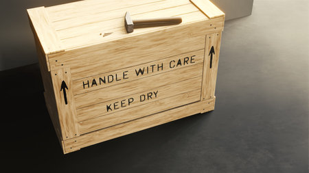 A crate of wood cargo 3D illustrationの写真素材