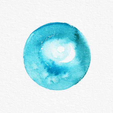 A watercolor illustration of a turquoise pearlの写真素材
