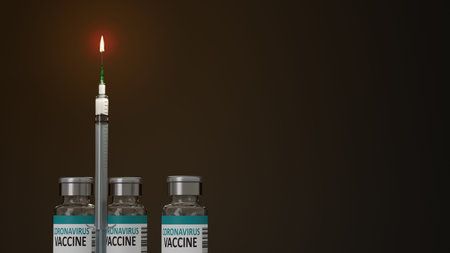 A syringe candle light concept. 3D illustration