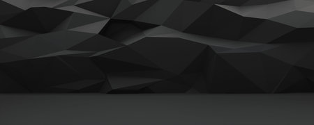 An interior polygonal pattern background wall. 3D illustrationの写真素材