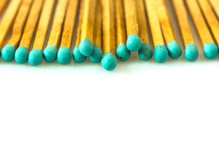 Blue Match on white backgroundの写真素材