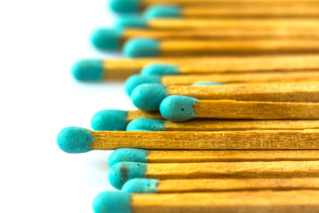 Blue Match on white backgroundの写真素材