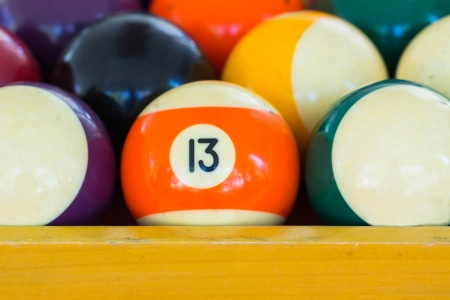 Billiard balls show number13の写真素材