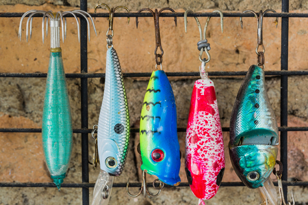 Colorful fishing lureの写真素材