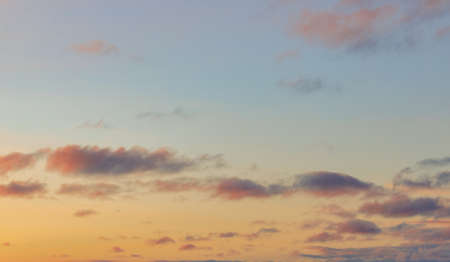 Twilight Sunset Sky Replacement Image with Orange Yellow Purple Pink and Blue Tonesの写真素材