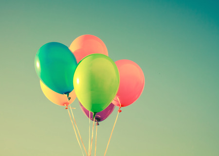 Color balloons backgroundの写真素材