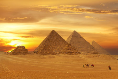 Pyramids in Giza Egypt - a tourist attraction