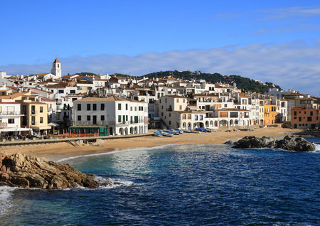 Calella de Palafrugell (Costa Brava, Catalonia, Spain)の写真素材