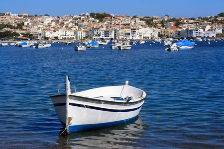 Old boat at Cadaques (Costa Brava, Catalonia, Spain)の写真素材