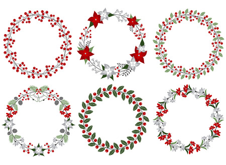 Christmas wreath setのイラスト素材