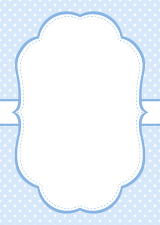 Vector invitation template with blue polka dot backgroundのイラスト素材