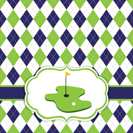Vector card template with golf ballのイラスト素材
