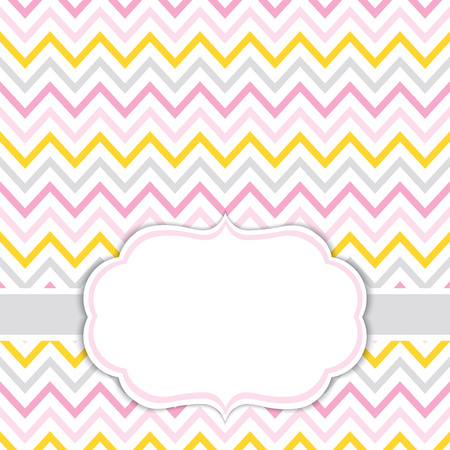 Vector card template for baby girl shower, birthdays and parties with space for your text.のイラスト素材