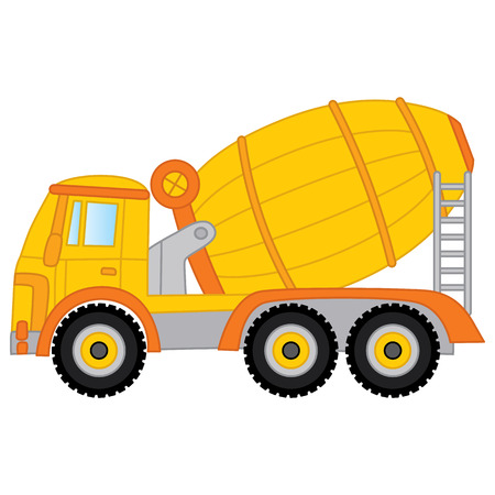 Vector concrete mixer. Vector cement mixer. Vector construction transport.のイラスト素材