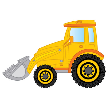 Vector bulldozer. Vector construction transport. Bulldozer vector illustration.のイラスト素材