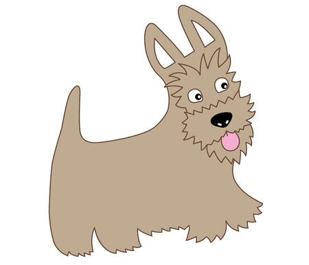 Vector cute cartoon Scottish Terrier. Vector Scottish Terrier. Scottish Terrier vector illustration.のイラスト素材