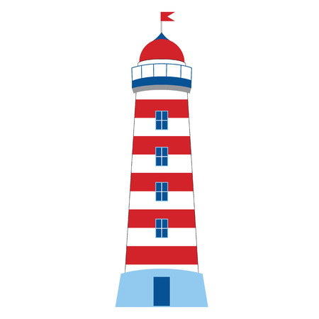 Vector lighthouse on white background. Lighthouse vector illustrationのイラスト素材