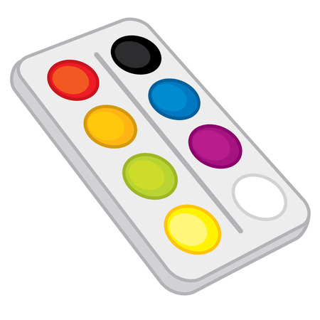 Vector children paint tray setのイラスト素材