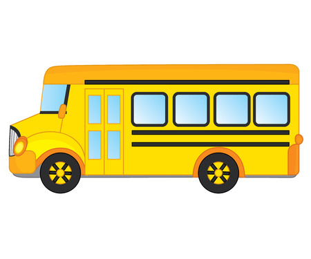 Vector school bus in side view. School bus vector illustrationのイラスト素材
