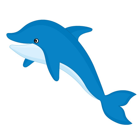 Vector cute cartoon dolphin. Dolphin vector illustrationのイラスト素材