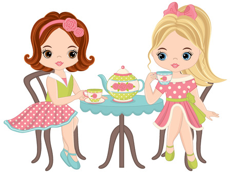 Tea party girls.のイラスト素材
