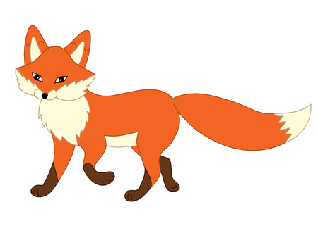 Cute cartoon fox. Fox illustrationのイラスト素材