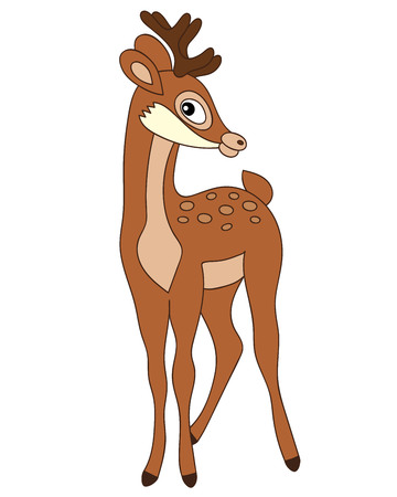 Cartoon cute brown forest baby deer.のイラスト素材
