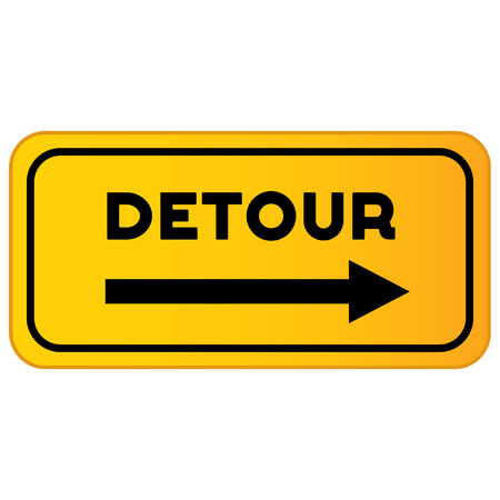 Vector detour road sign. Detour sign vector illustrationのイラスト素材