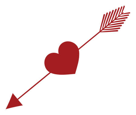 Red Heart Pierced With By Arrow Crosswiseのイラスト素材