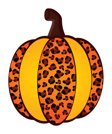 Leopard Pumpkin. Vector Cute Leopard Pumpkinのイラスト素材