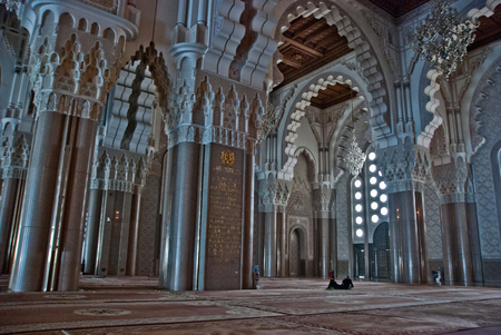 Interior of the Hassan II mosque, in Casablanca. Moroccoのeditorial素材