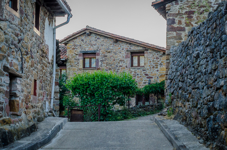 Spain. Streets of Herreruela de Castilleria. Palenciaの写真素材