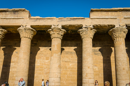 Columns in the Temple of Edfu. Egypt. Africaのeditorial素材
