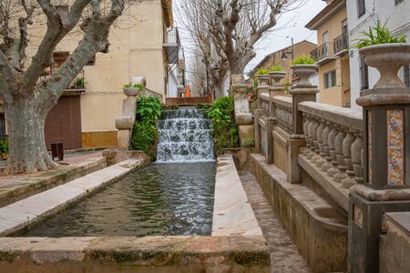 Laundry in the Plaza de la Alameda in Anna in Valencia. Spainの写真素材