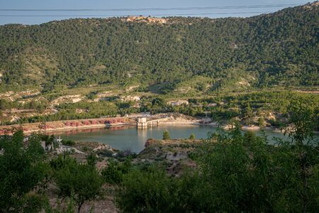 Landscape and surroundings of the Mayes Reservoir in Murcia. Spain.の写真素材
