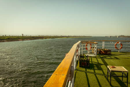 Deck of a cruise on the Nile. Egypt.の写真素材