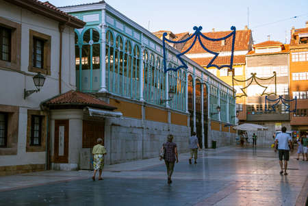 Spain August 2010. People walking through the city of Oviedo ..-のeditorial素材