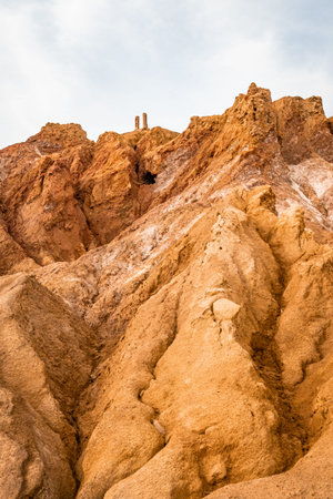 Spaces and corners of the Abandoned Mines of MazarrÃ³n. Murcia region. Spain.の写真素材
