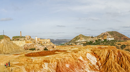 Ruins of the abandoned Mines of MazarrÃ³n. Murcia region. Spain.