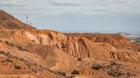 Landscape of the Abandoned Mines of MazarrÃ³n. Murcia region. Spain.