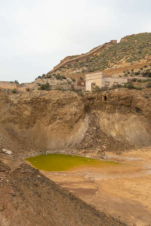 Landscape of the Abandoned Mines of MazarrÃ³n. Murcia region. Spain.の写真素材
