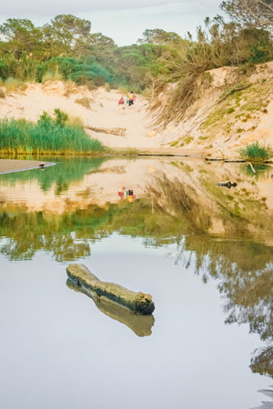 Accesses to Cala Es Bot on the Island of Menorca. spainの写真素材