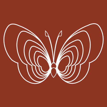 Sketch outline silhouette of a butterfly insect. Doodle line drawing.のイラスト素材
