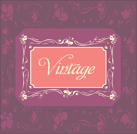 Wedding invitation with vintage floral elements. Vector illustration.のイラスト素材