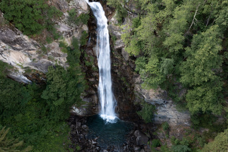 The Kalmtal Waterfall in the Passeier Valley in South Tyrol 1の写真素材