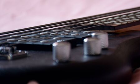 5 Strings Bass Guitar Black Oil Colorの写真素材