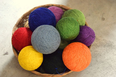 Colorful Cotton Balls in the Basket